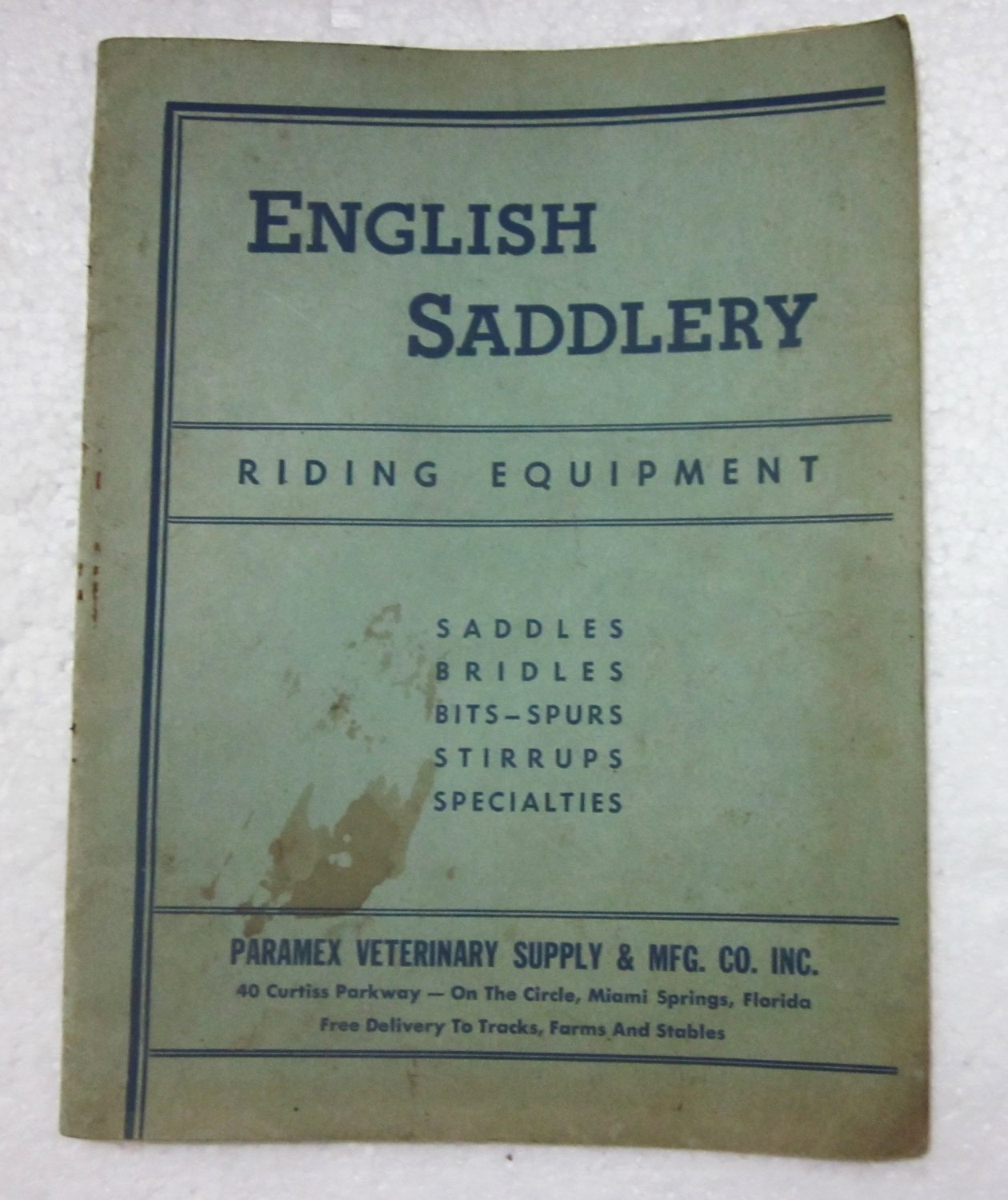 Vintage 1958 ENGLISH SADDLERY Catalogue- Saddles Bridles Bits-Spurs Stirrups