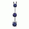 Three Stone Tanzanite Gold Pendant