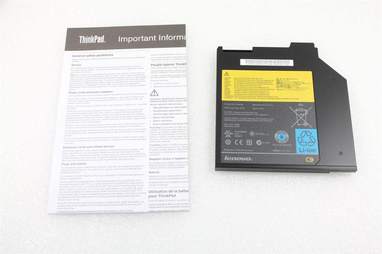 New Genuine Lenovo ThinkPad T400s T410si T420s T500 W500 Ultrabay Battery 51J0508