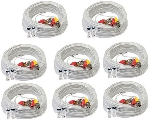 (8) 100ft Siamese Security Camera Video / Power BNC RCA Cable with Connectors