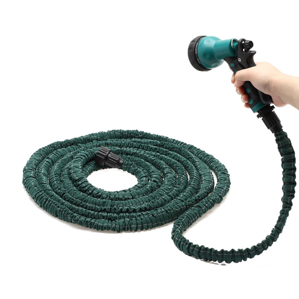Deluxe 25 50 75 100 Feet Expandable Flexible Garden Water Hose w/ Spray Nozzle
