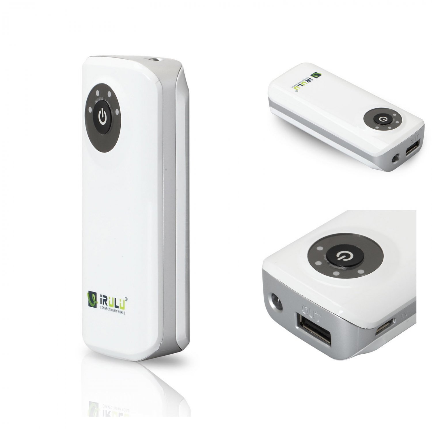 New iRuLu 5600mAh USB Power Bank Universal Portable External Battery Pack White