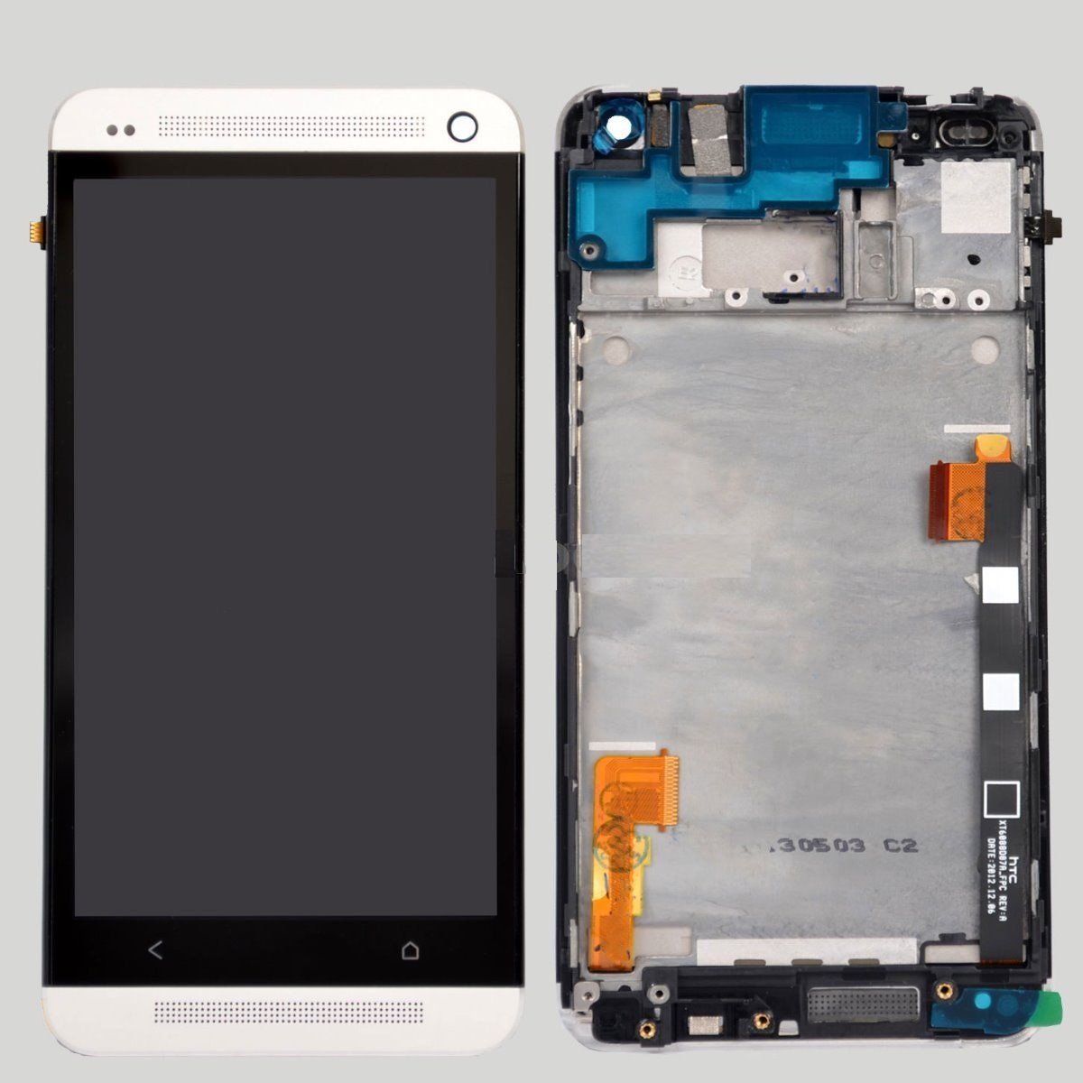 HTC One M7 LCD Display Touch Screen Digitizer + Frame Assembly Silver OEM