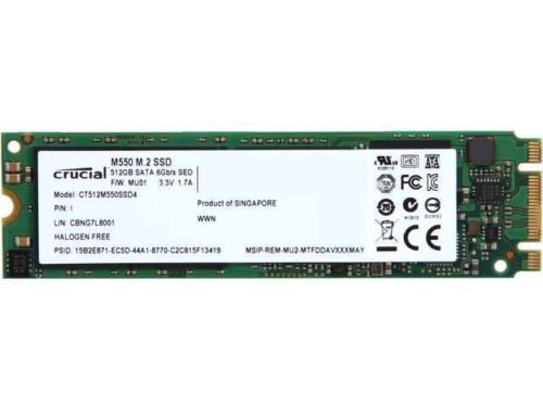 Crucial M550 CT512M550SSD4 M.2 Type 2280 512GB SATA 6Gb/s MLC Internal Solid State Drive