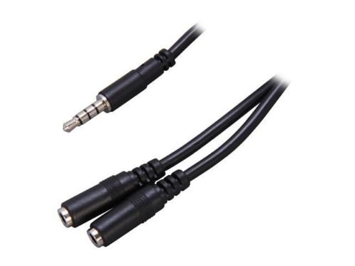 StarTech MUYHSMFF 3.5mm 4 Pin to 2x 3 Pin 3.5mm Headset Splitter Adapter M/F M-F
