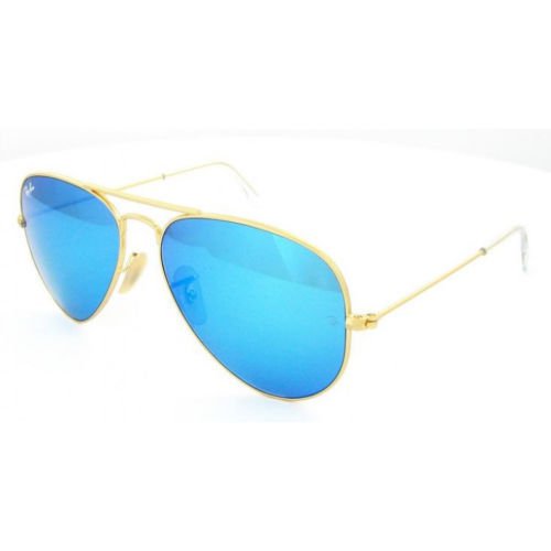 Gold Frame Blue Large Aviator Ray Ban RB3025 Sunglasses (Mirror Lens) 58mm