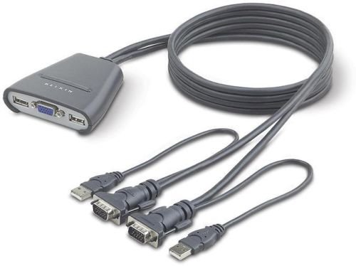 BELKIN 2-Port USB KVM Switch with 8FT Cables F1DK102U
