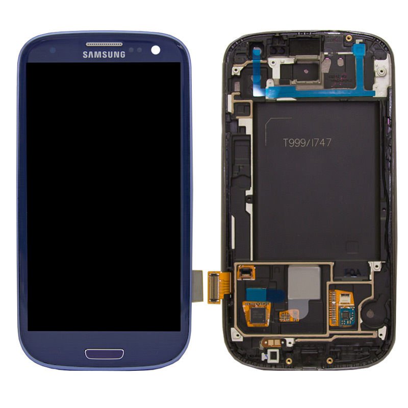 OEM LCD Touch Screen Digitizer With Frame For Samsung Galaxy S3 T999 I747 - Blue