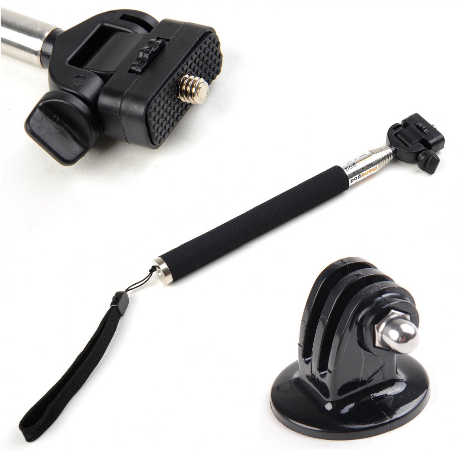 Tripod Mount Adapter w/Extendable Handheld Monopod for GoPro Hero 4/3