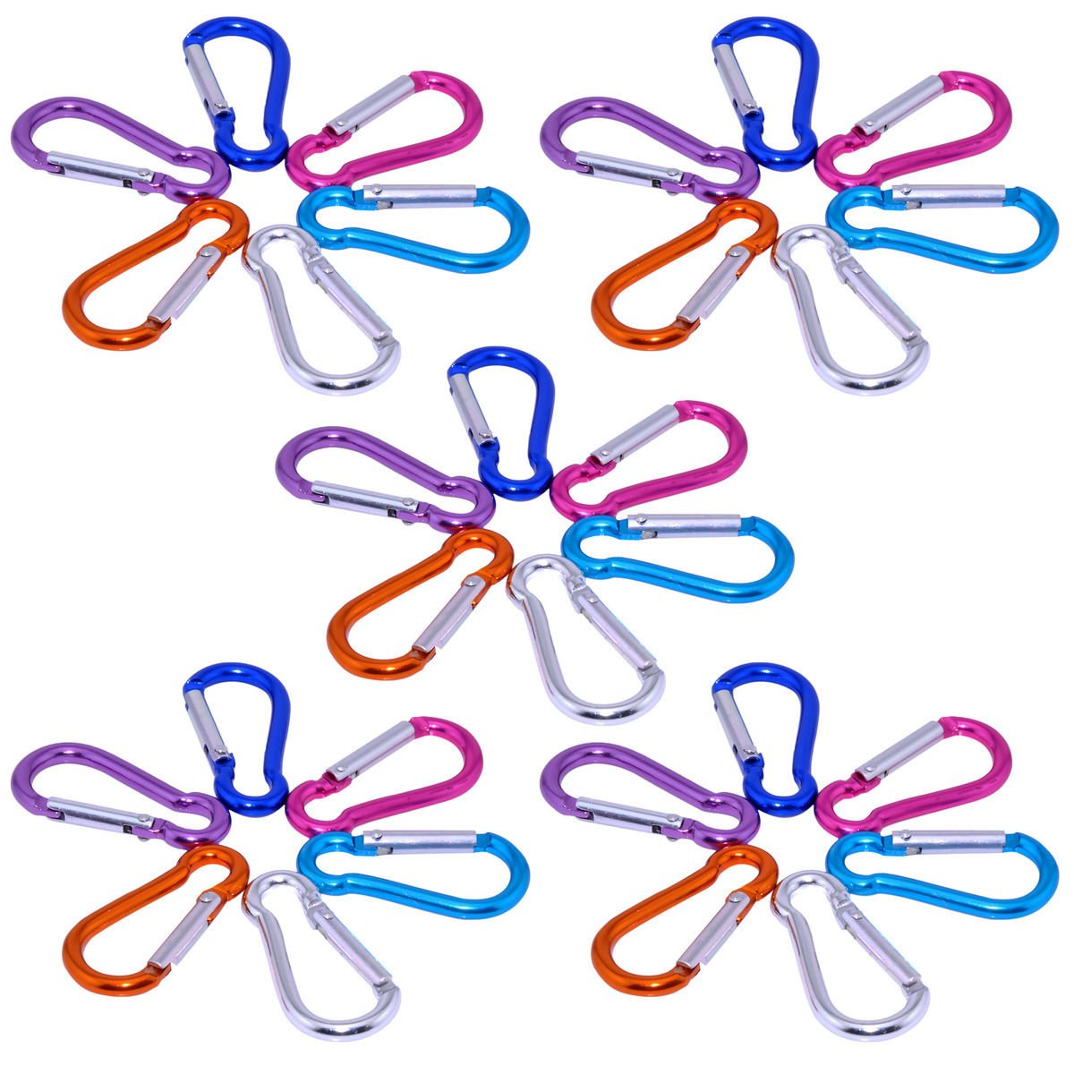 New 30 PCS Carabiner 4cm Aluminum Alloy Locking Clip Camping Snap Hook Keychain