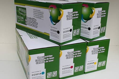 5 Toner Cartridge CC530A CC531A CC532A CC533A for HP CP2025 CM2320 Series Print