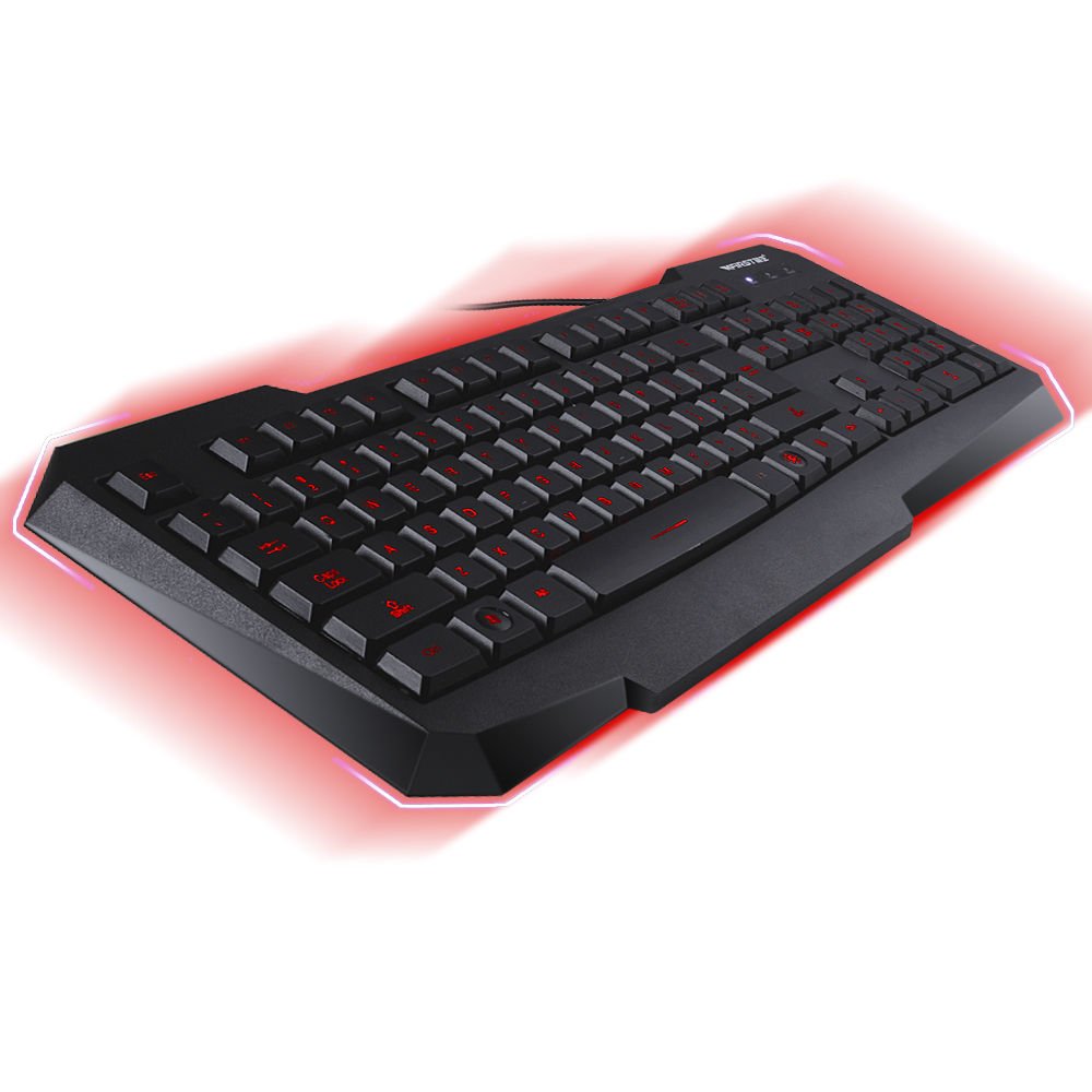 LED Illuminated Ergonomic USB Multimedia Backlight Backlit Gaming Keyboard Red