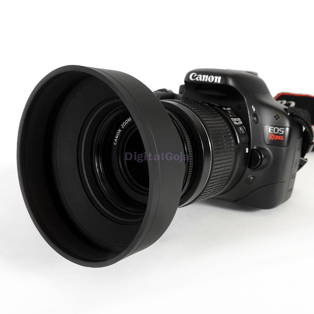 New Mm Collapsible Rubber Lens Hood For Canon Eos Rebel D D T I