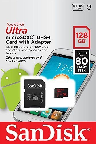 SanDisk 128GB microSDXC 48MB/s Ultra 128G microSD micro SDXC SD Class 10 UHS-1