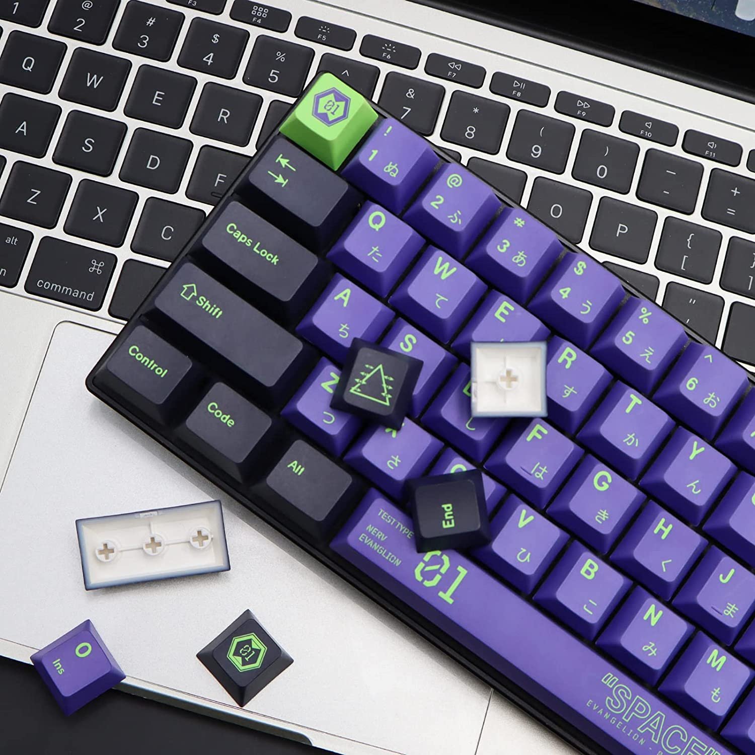 Keycaps Eva Set Evangelion Unit Keycaps For Gaming Keyboard