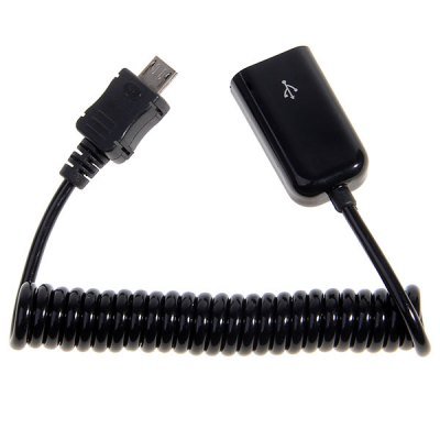 High Quality USB2.0 to Micro USB Female to Male Elastic Cable