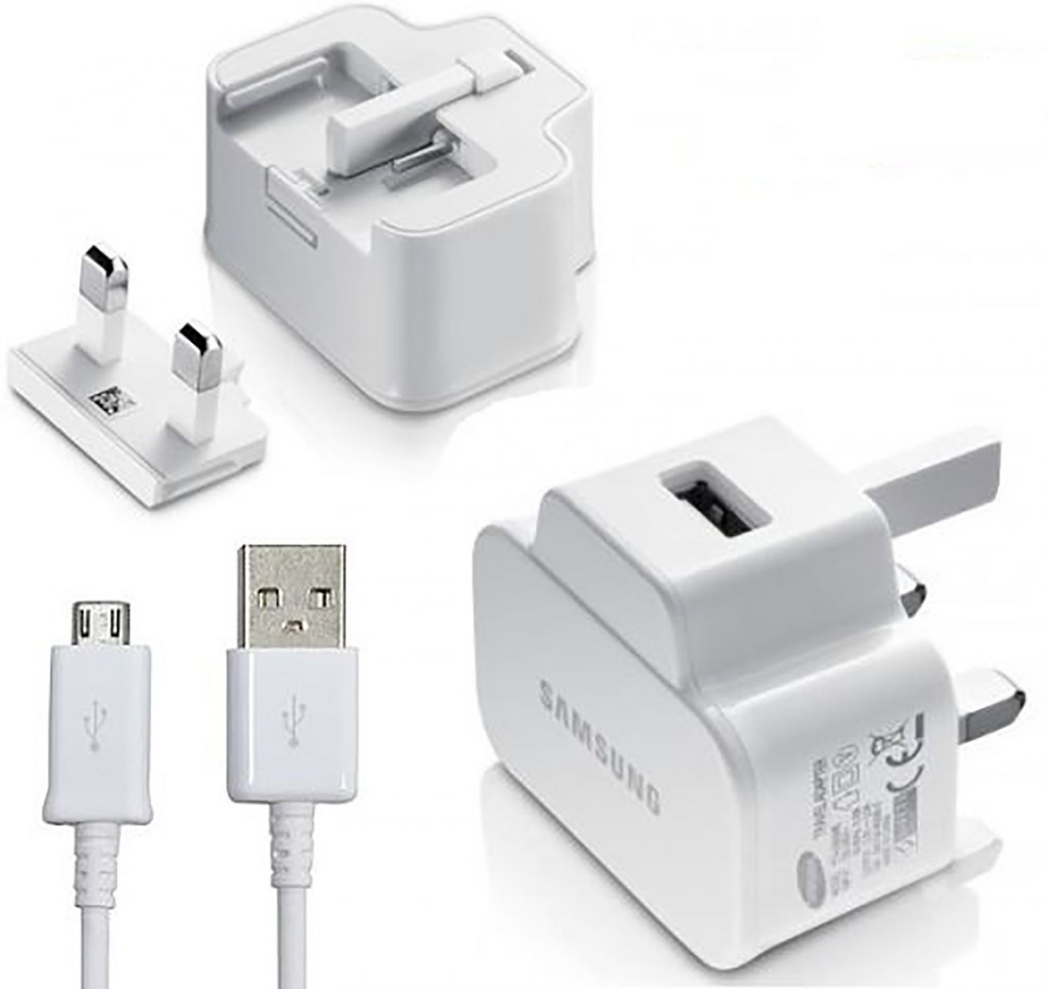 REPLACEMENT SAMSUNG GALAXY S3 S4 NOTE2, 4 WALL CHARGERS MAINS+ USB DATA CABLE