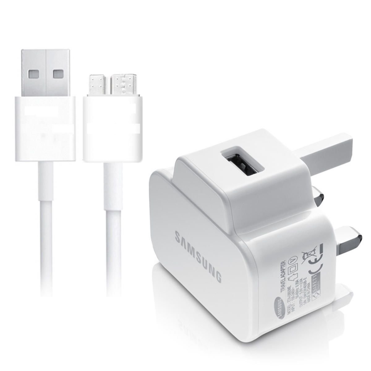 REPLACEMENT SAMSUNG GALAXY NOTE 3, S5 WALL CHARGERS MAINS+ 3 METER CABLE