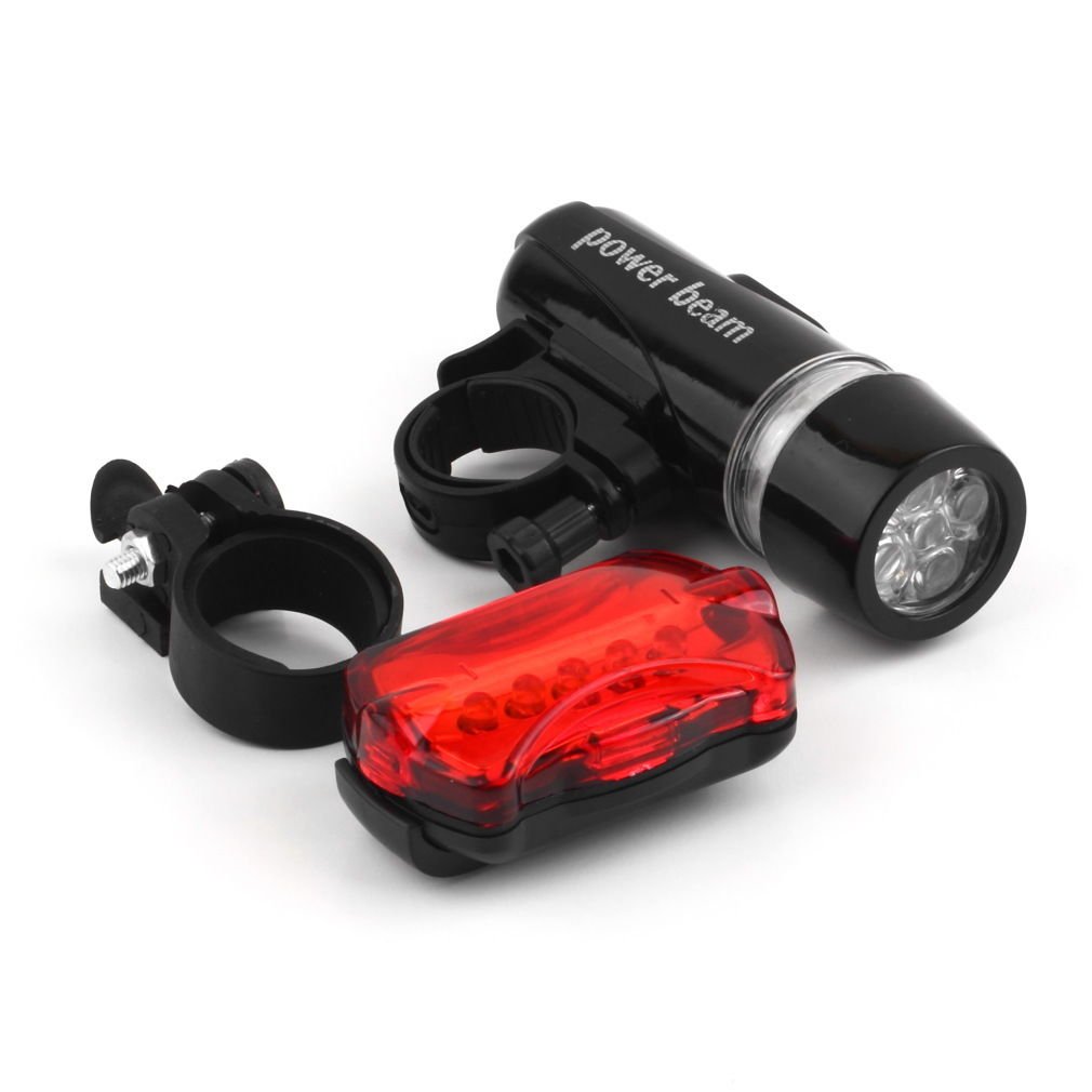 5 Water Resistant LED Bike Bicycle Head Light Rear Safety Flashlight