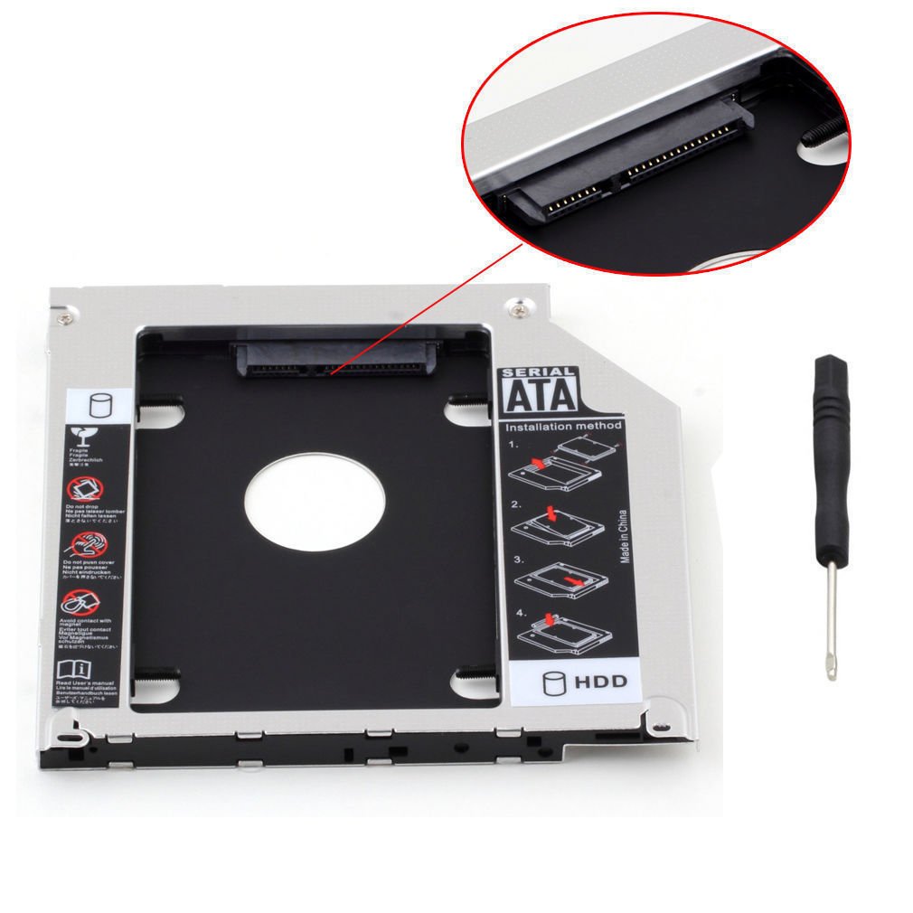 2nd 9.5mm SATA HDD SSD Hard Drive Caddy Bay for MacBook Pro 13" 15" 17"