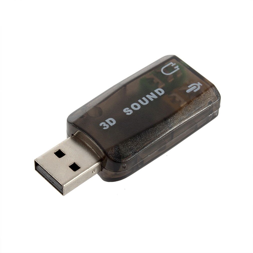USB 1.1 Mic/Speaker Surround Sound 7.1 CH 3D Audio Card Adapter for PC Laptop