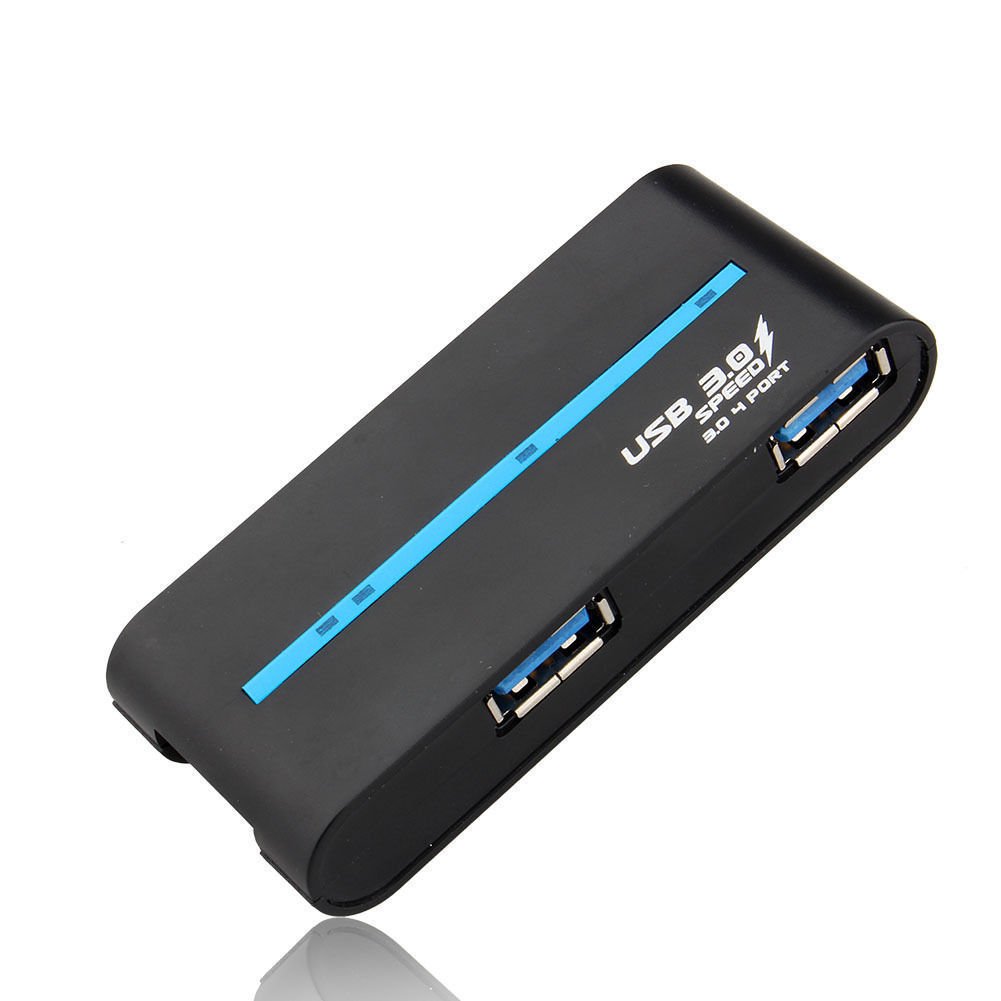 Portable Compact High Speed 4-Port USB 3.0/2.0 External Hub Adapter