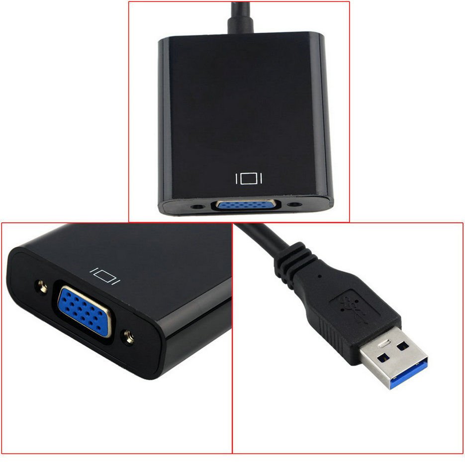 USB3.0 to VGA Video Graphic Card Display External Cable Adapter for Win7/8