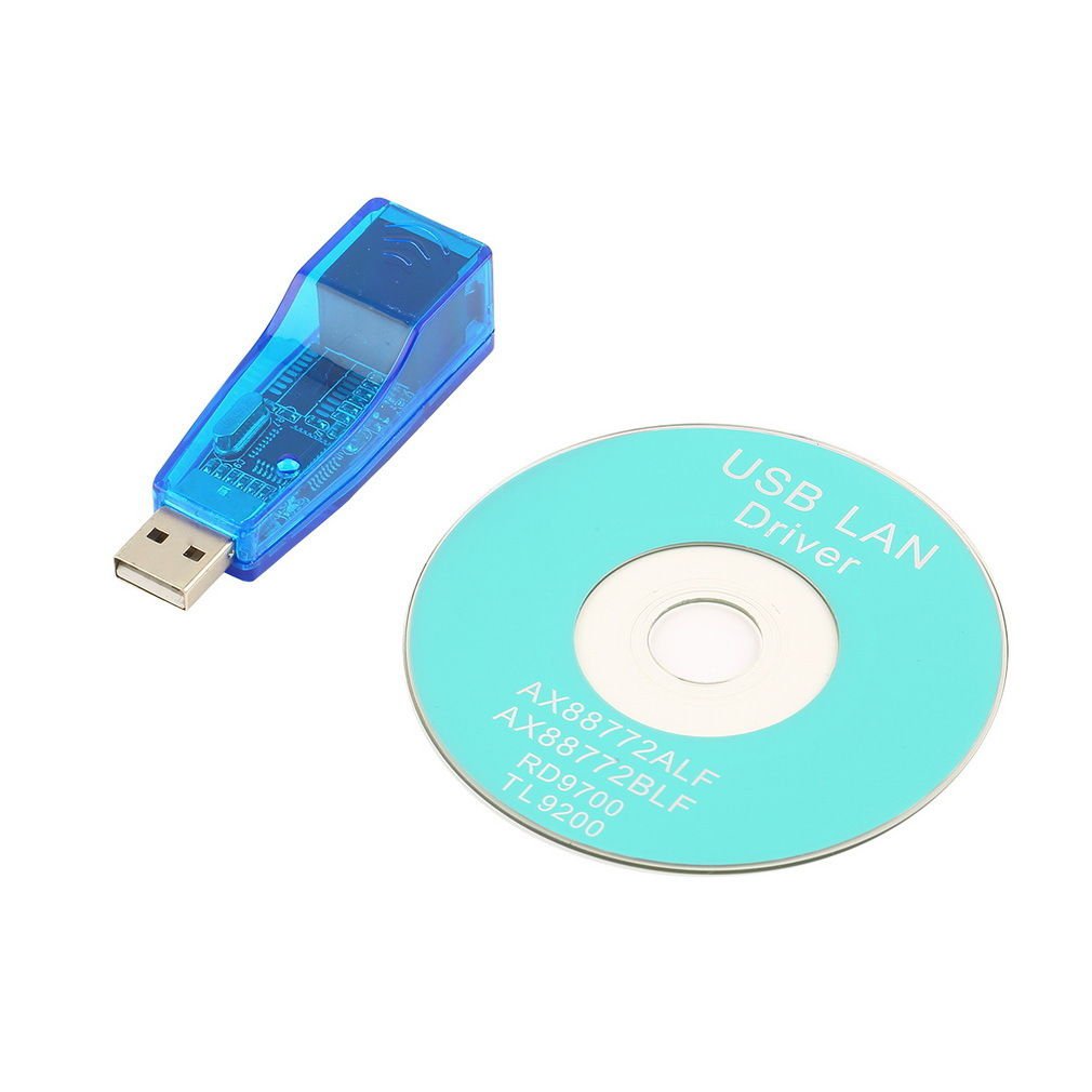 USB 2.0 To LAN RJ45 Ethernet 10/100Mbps Network Card Adapter blue for PC