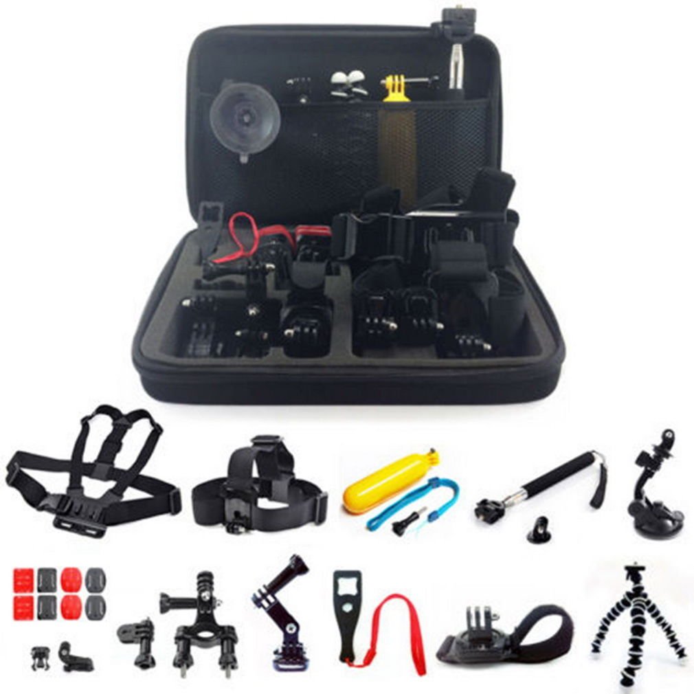 Head Chest Monopod Pole Mount Case Kit Bundle Accessories For GoPro Camera