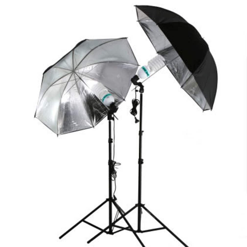 83cm Studio Flash Light Grained Black Silver Umbrella Reflective Reflector