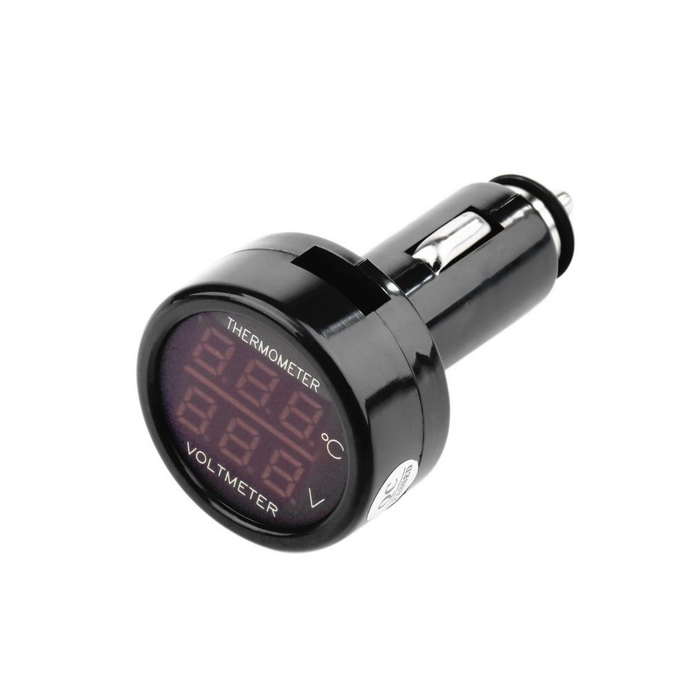 2 In 1 Car Auto 12V Red Blue Dual Display LED Digital Thermometer Voltmeter