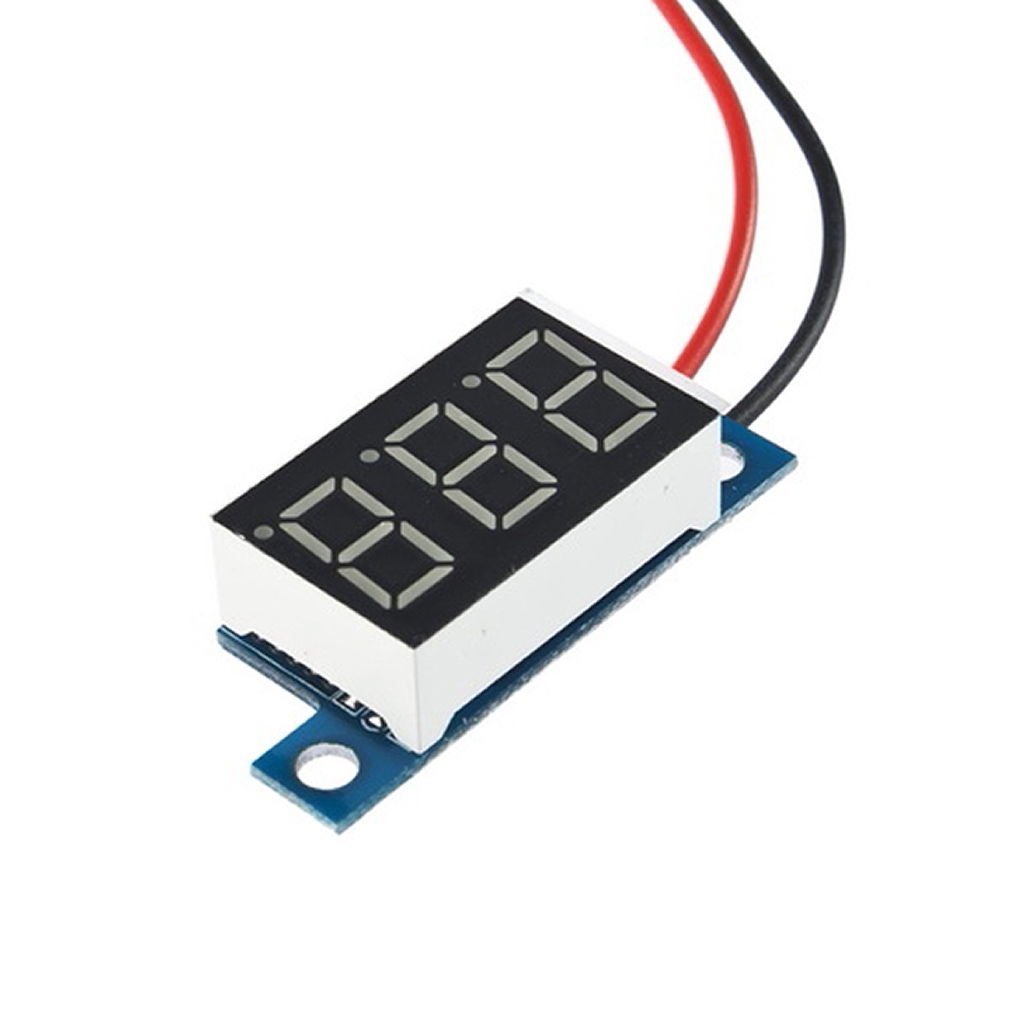 Lithium Battery Digital Voltmeter DC 3.3v - 17V Red LED Small Panel Meter