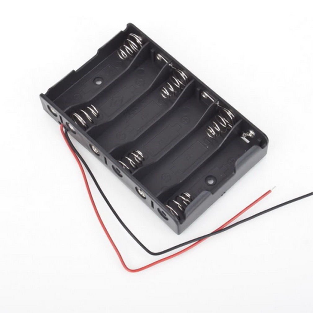 Battery Box Slot Holder Case for 6 Packs AA 2A Batteries Stack 9V