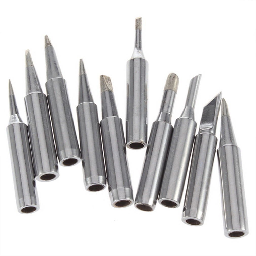 10 Pcs Solder Iron Tip 900M-T For Hakko Soldering Rework Station Tool Silver