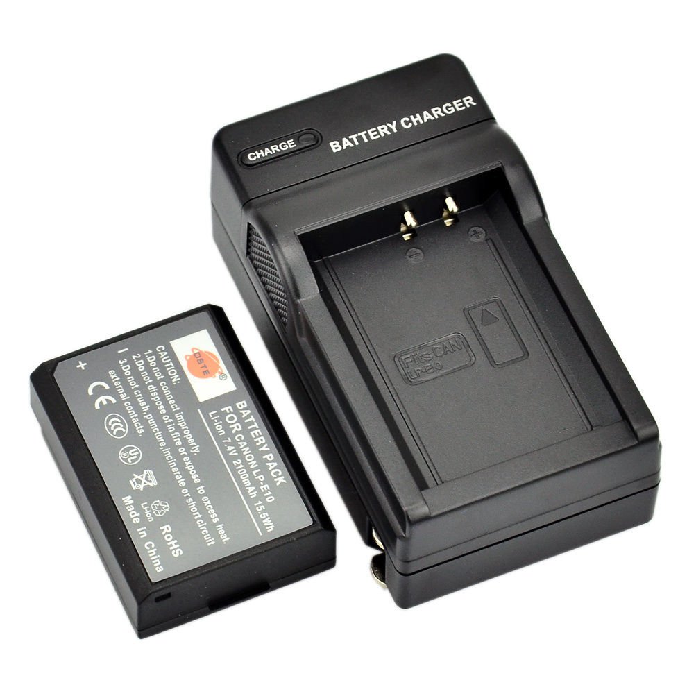 DSTE LP-E10 LPE10 Battery + Charger for Canon 1100D 1200D KISS X50 REBEL T3 VW0