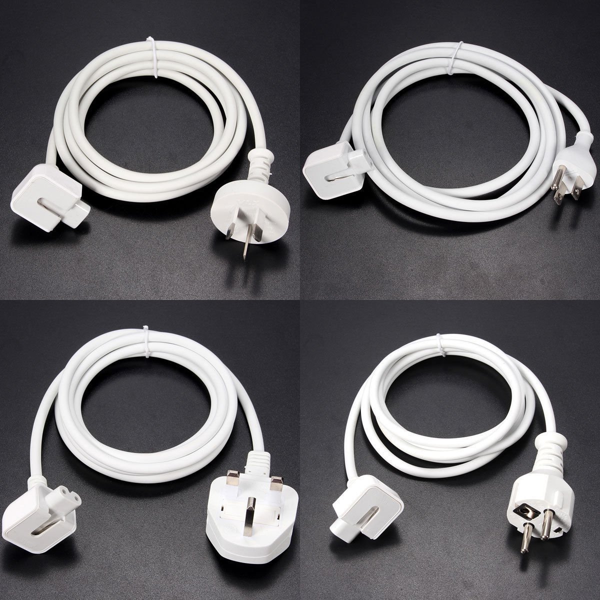 US/EU/AU/UK Plug Extension Cable Cord for Apple MacBook Pro Air Charger Adapter VW3