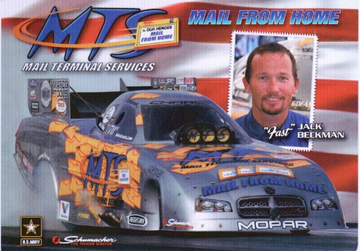 2007 NHRA FC Postcard Handout Jack Beckman (Red Version #1)