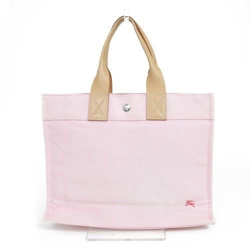 Authentic BURBERRY Pink Canvas x Leather Handbag