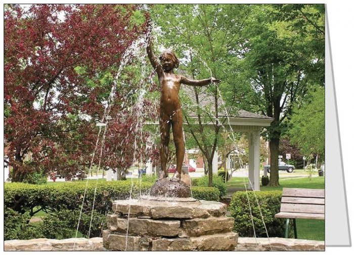Clinton, NY Village Green Fountain Folded Notecards with envelopes 10 for $9.99