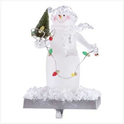 Lighted Snowman Stocking Holder