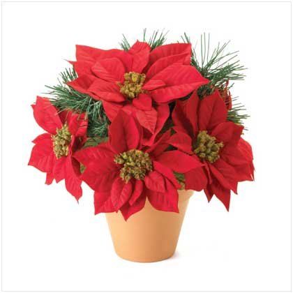 Realistic Artificial Poinsettia Plant