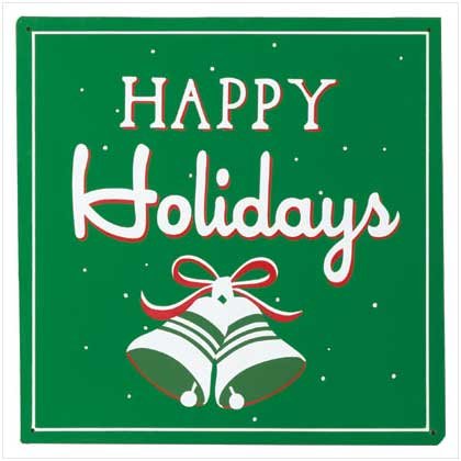 Tin 'Happy Holidays' Sign