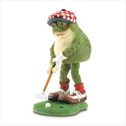 Golfing Frog Bobble Figurine