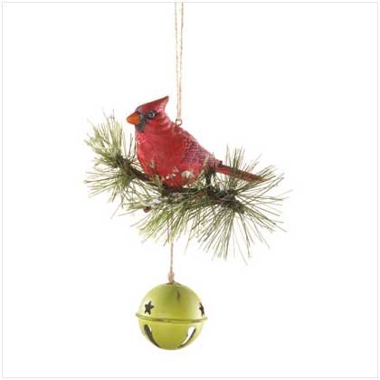 Cardinal on Bell Doorknob Hanger