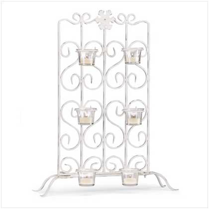 White Iron Candleholder Stand