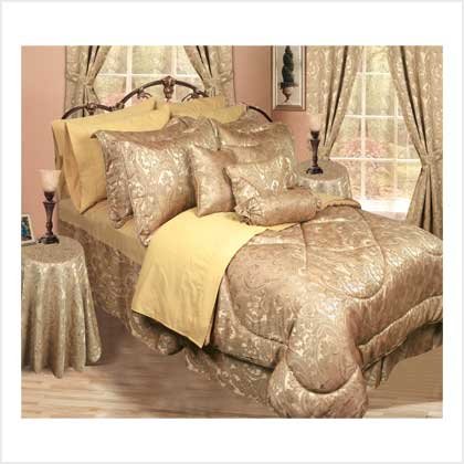 Queen Bedding Ensemble (Gold) - 30 Pc