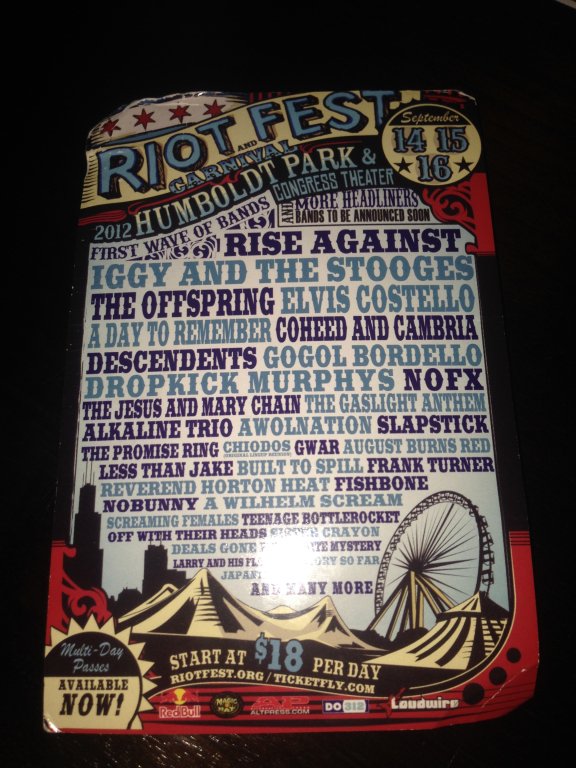 chicago riot fest 2009 flyer