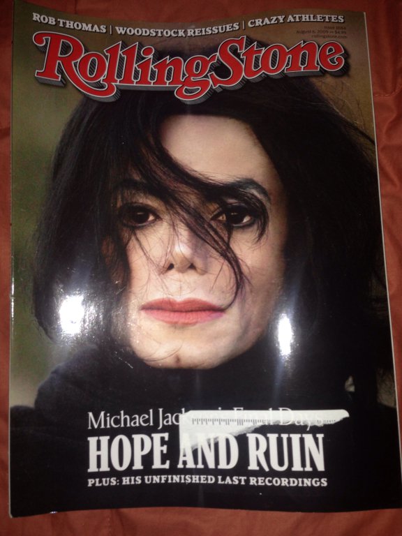 rolling stone magazine michael jackson cover 8/6/09 new