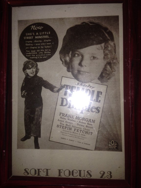 shirley temple dimples framed 8'' X 6'' placard