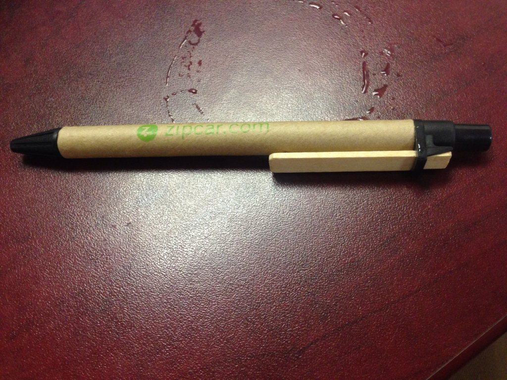 Zipcar branded pen